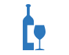 wines and winetastings icon, a bottle of wine with a wine glass